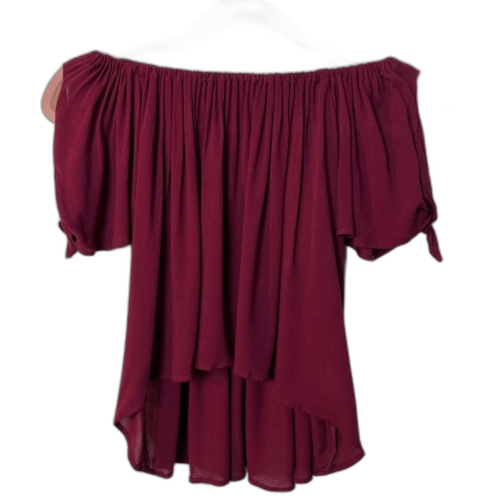 Blue Life Top Off The Shoulder Burgundy Size XS